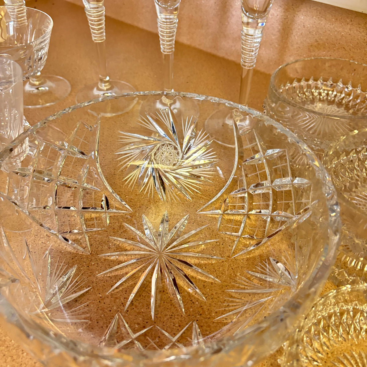 K353 Vintage Crystal and Glass Grouping