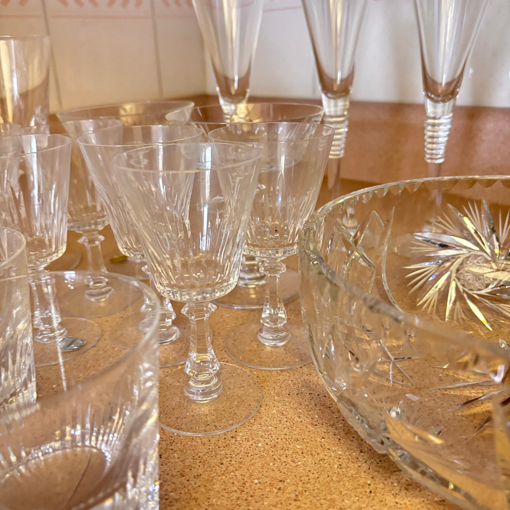 K353 Vintage Crystal and Glass Grouping