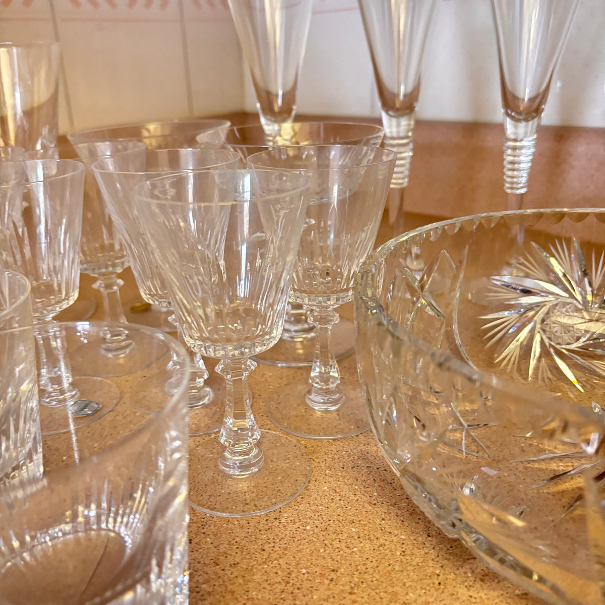 K353 Vintage Crystal and Glass Grouping