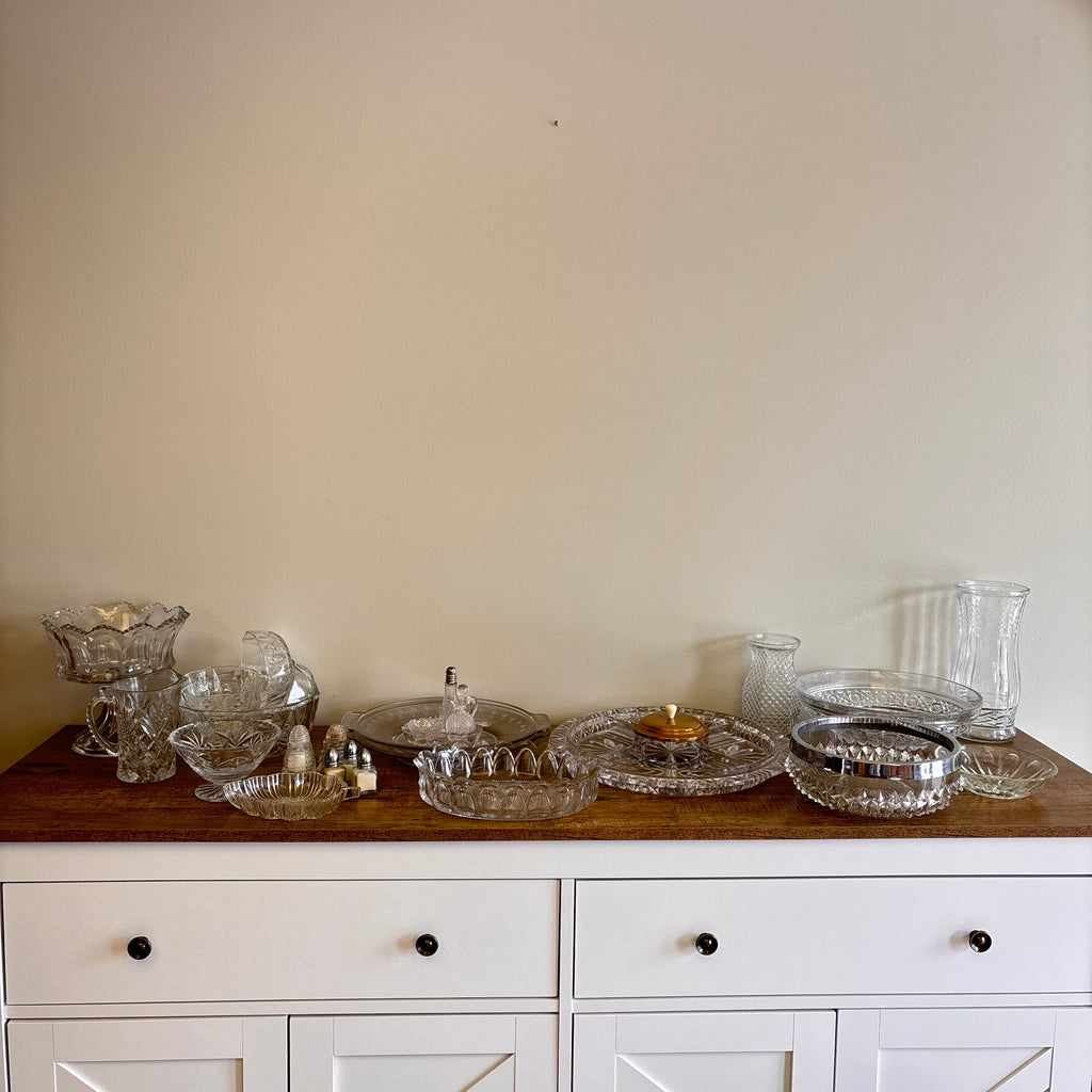 K361 Vintage Clear Glass Grouping (bowls, candy dishes and more)