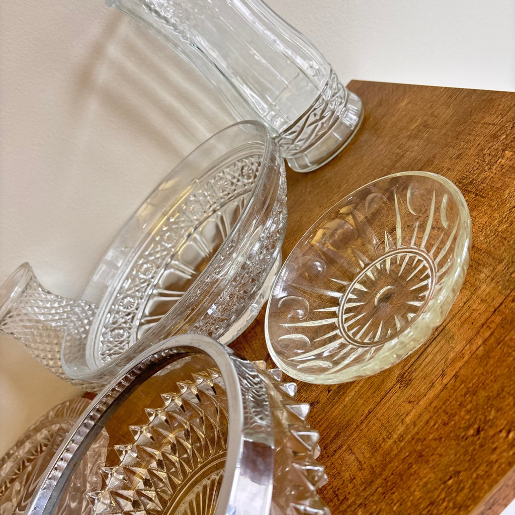 K361 Vintage Clear Glass Grouping (bowls, candy dishes and more)