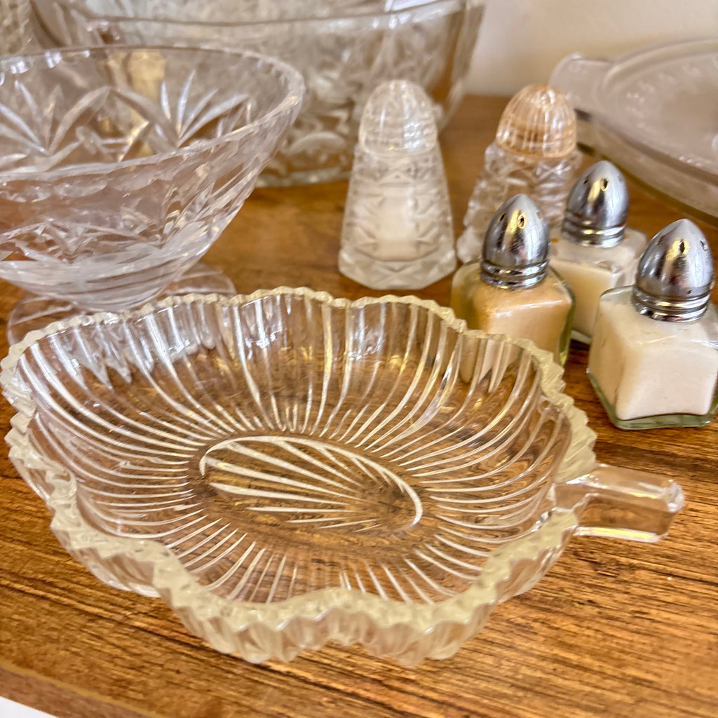 K361 Vintage Clear Glass Grouping (bowls, candy dishes and more)