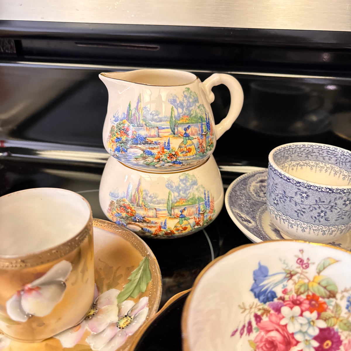 K365 Vintage Tea Cup and Saucer Grouping (various patterns)