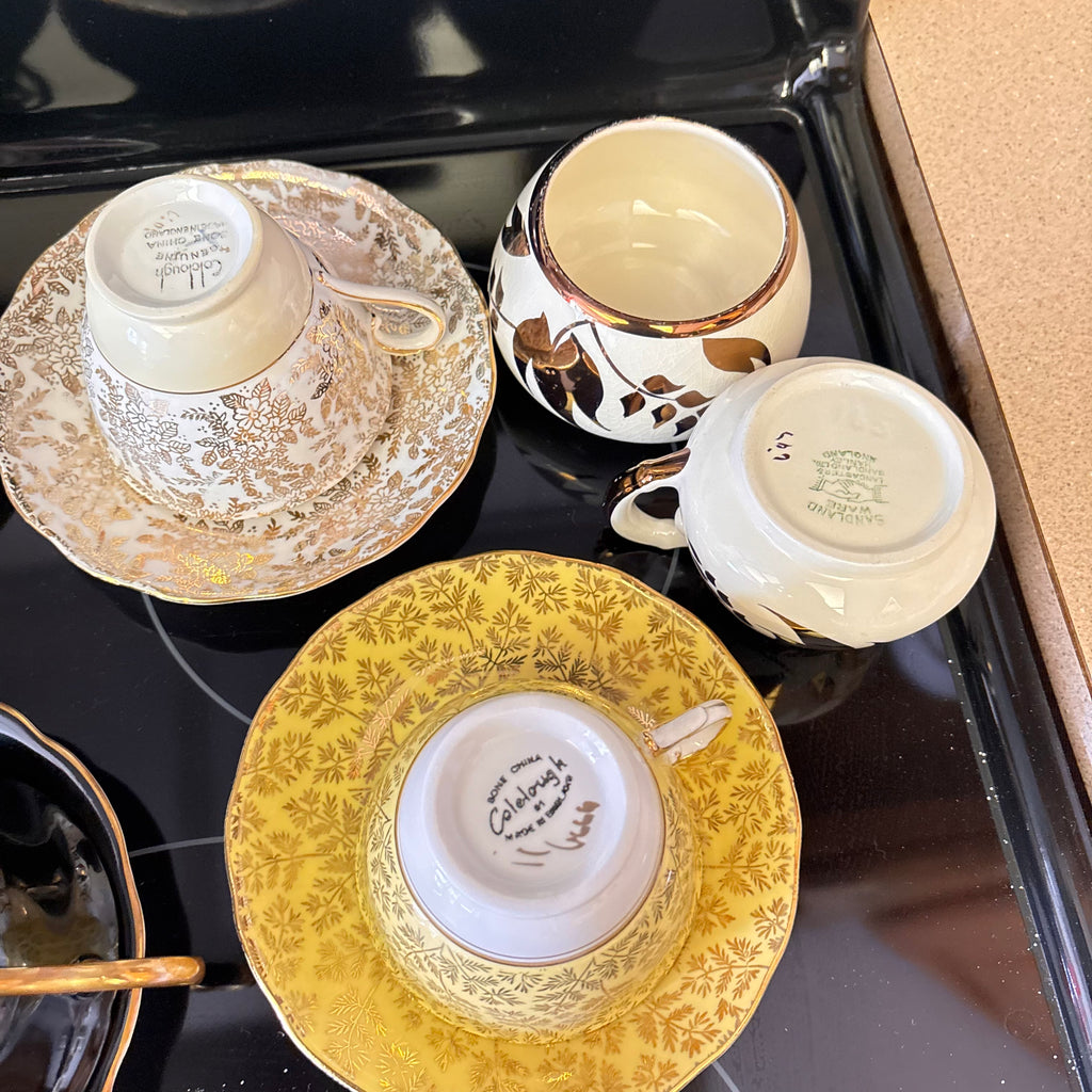 K365 Vintage Tea Cup and Saucer Grouping (various patterns)