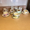 K366 Vintage Tea Cup and Saucer Grouping (various patterns)