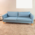 K305 IKEA Parup sofa in light blue faux leather fabric
