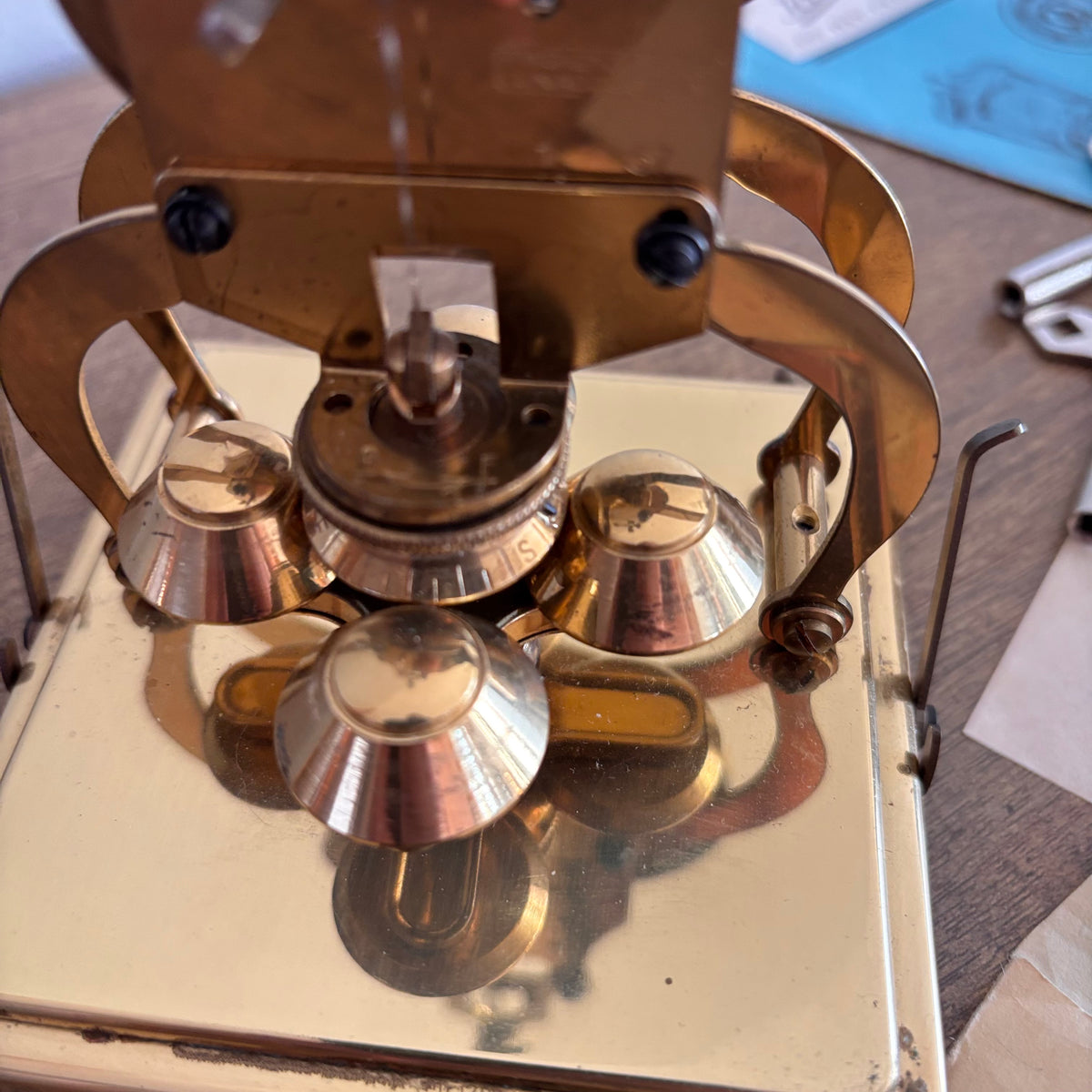 K369 Vintage Schatz 400 Day Clock with original purchase documentation (in working condition)