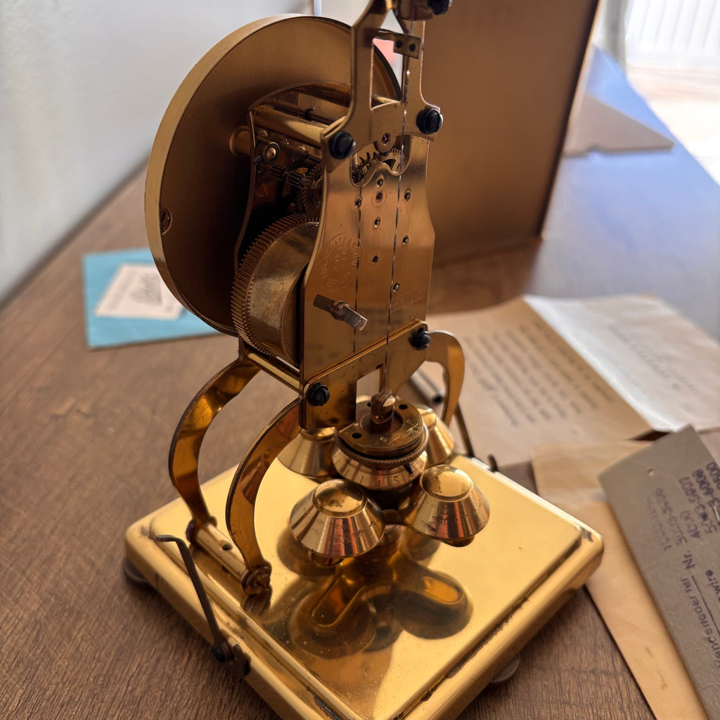 K369 Vintage Schatz 400 Day Clock with original purchase documentation (in working condition)