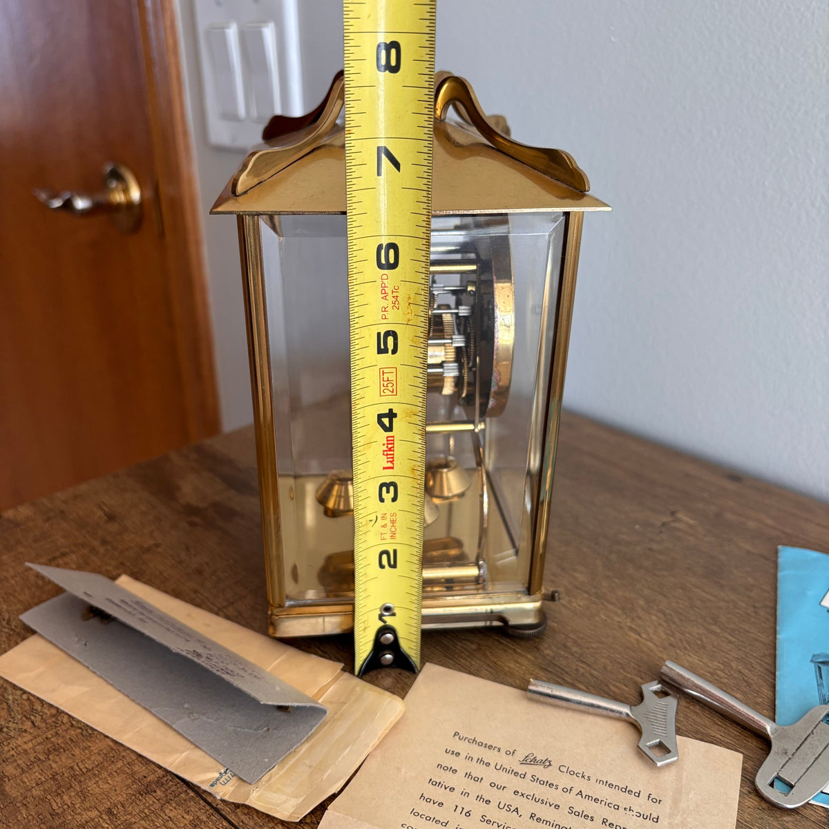 K369 Vintage Schatz 400 Day Clock with original purchase documentation (in working condition)