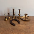 K374 Vintage Brass Grouping (candle sticks and more)