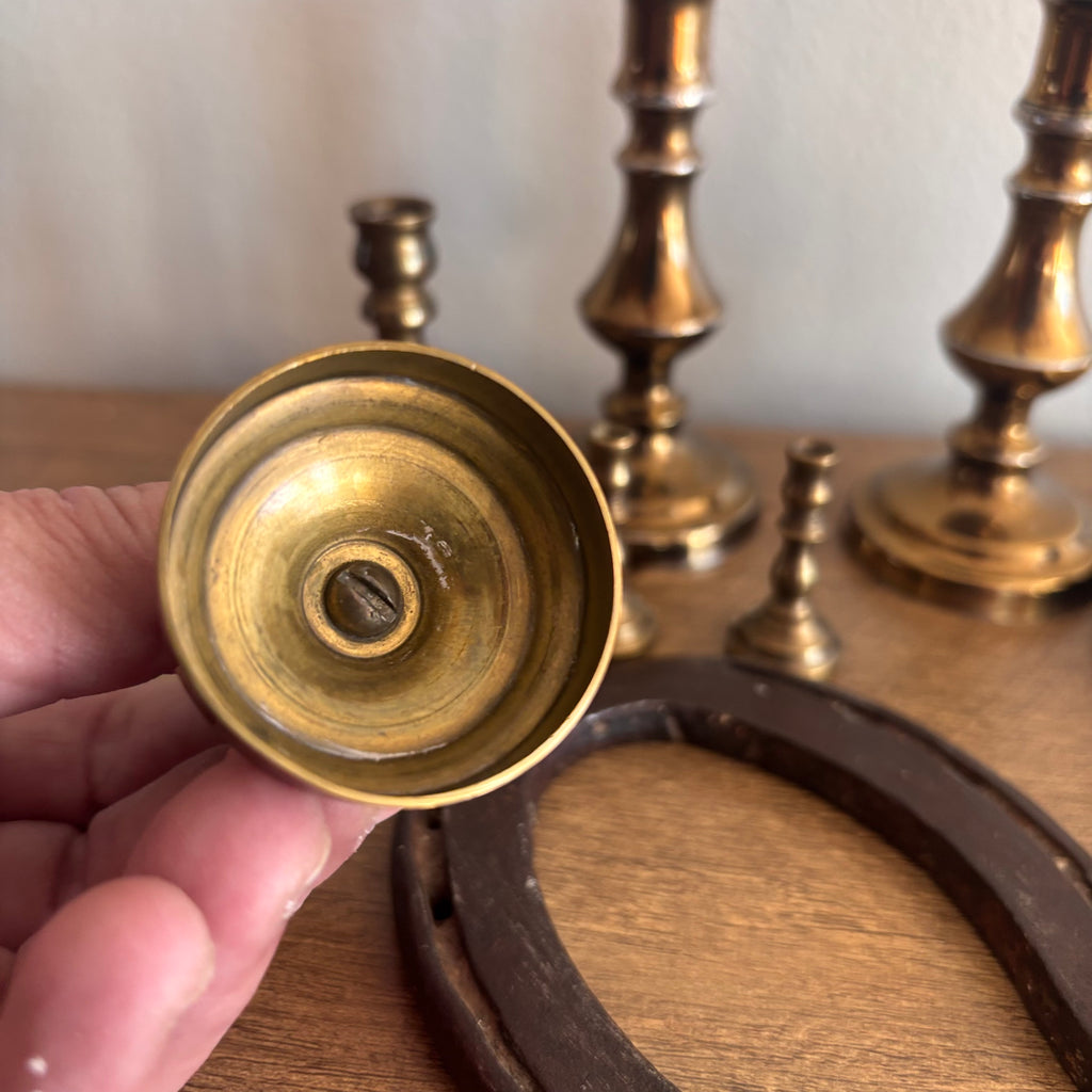 K374 Vintage Brass Grouping (candle sticks and more)