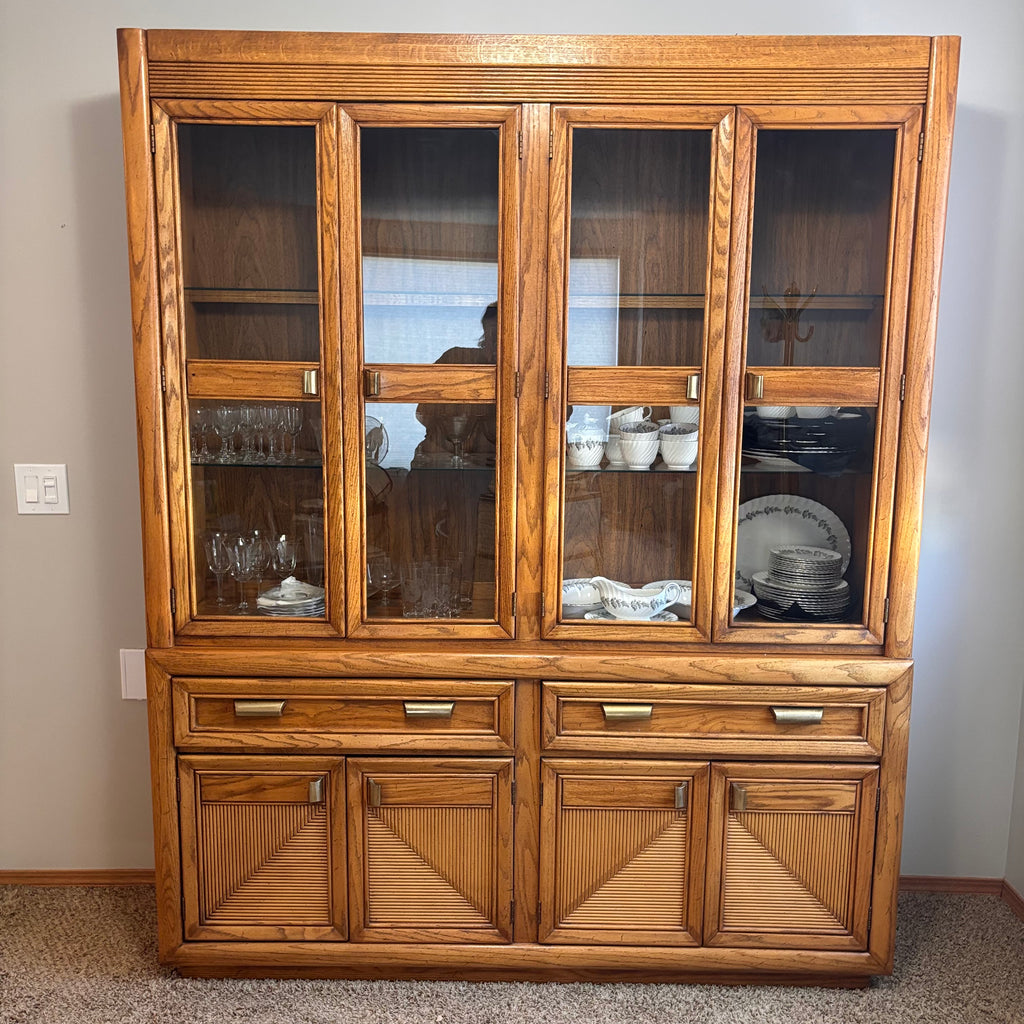 K383 Tradition rustic china cabinet with glass doors (contents not included)