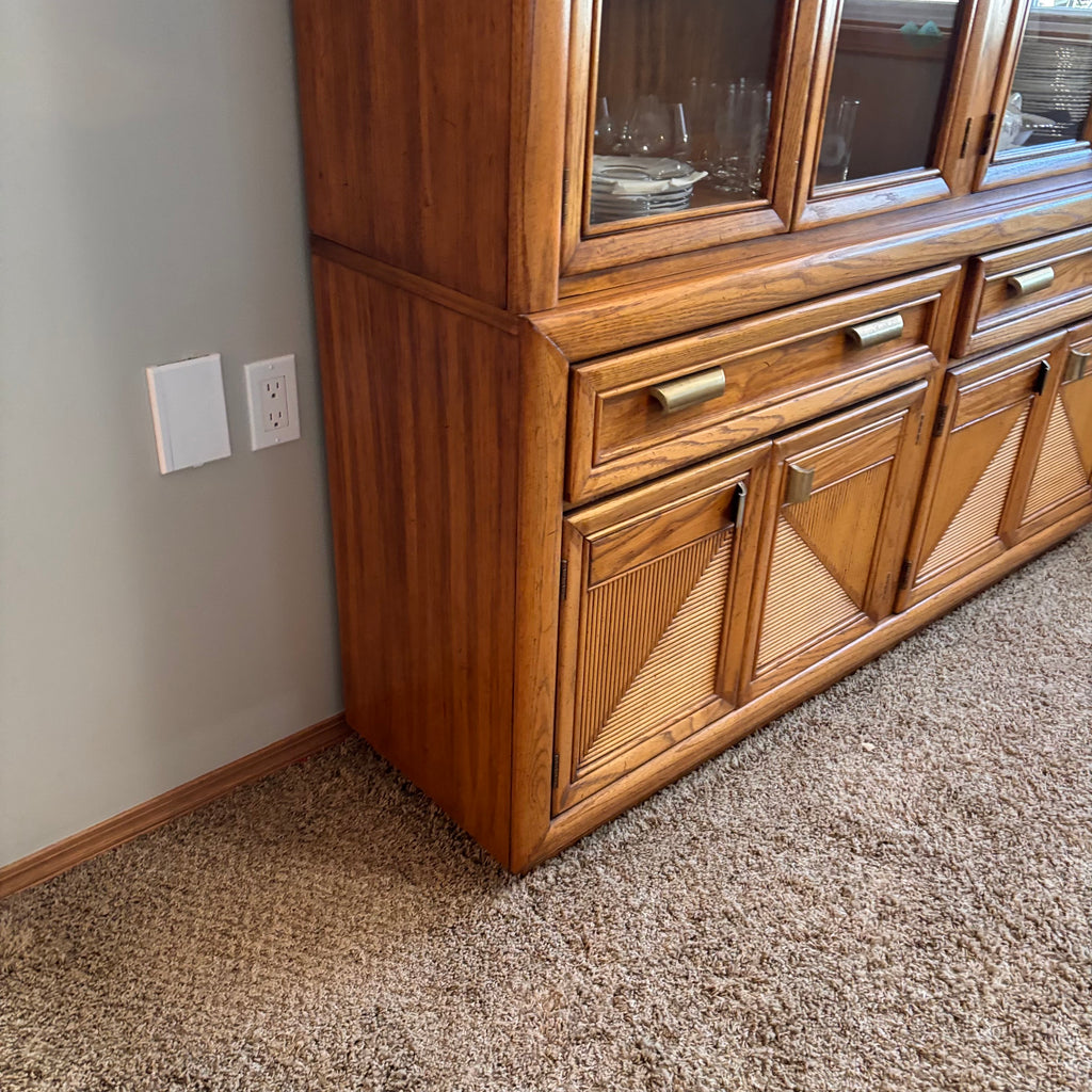 K383 Tradition rustic china cabinet with glass doors (contents not included)