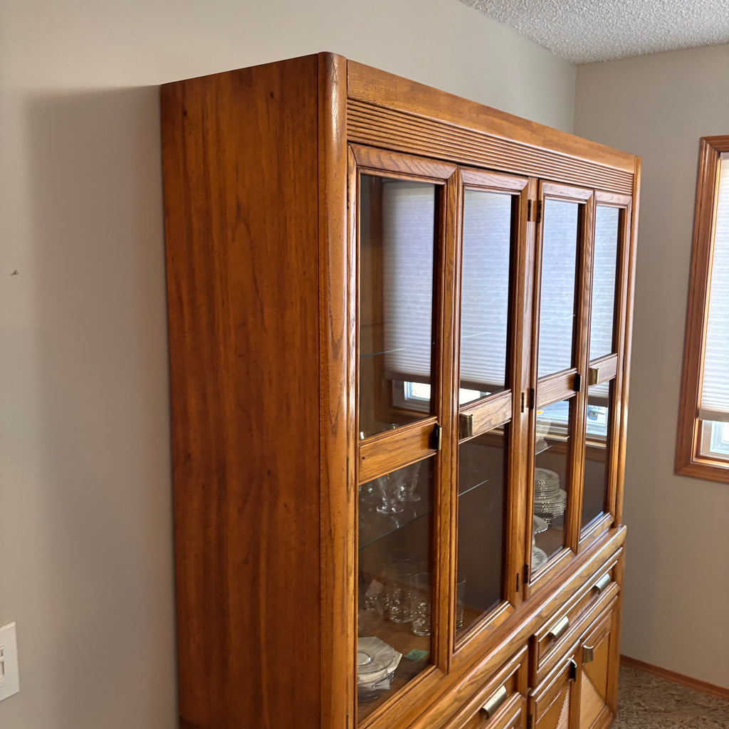 K383 Tradition rustic china cabinet with glass doors (contents not included)