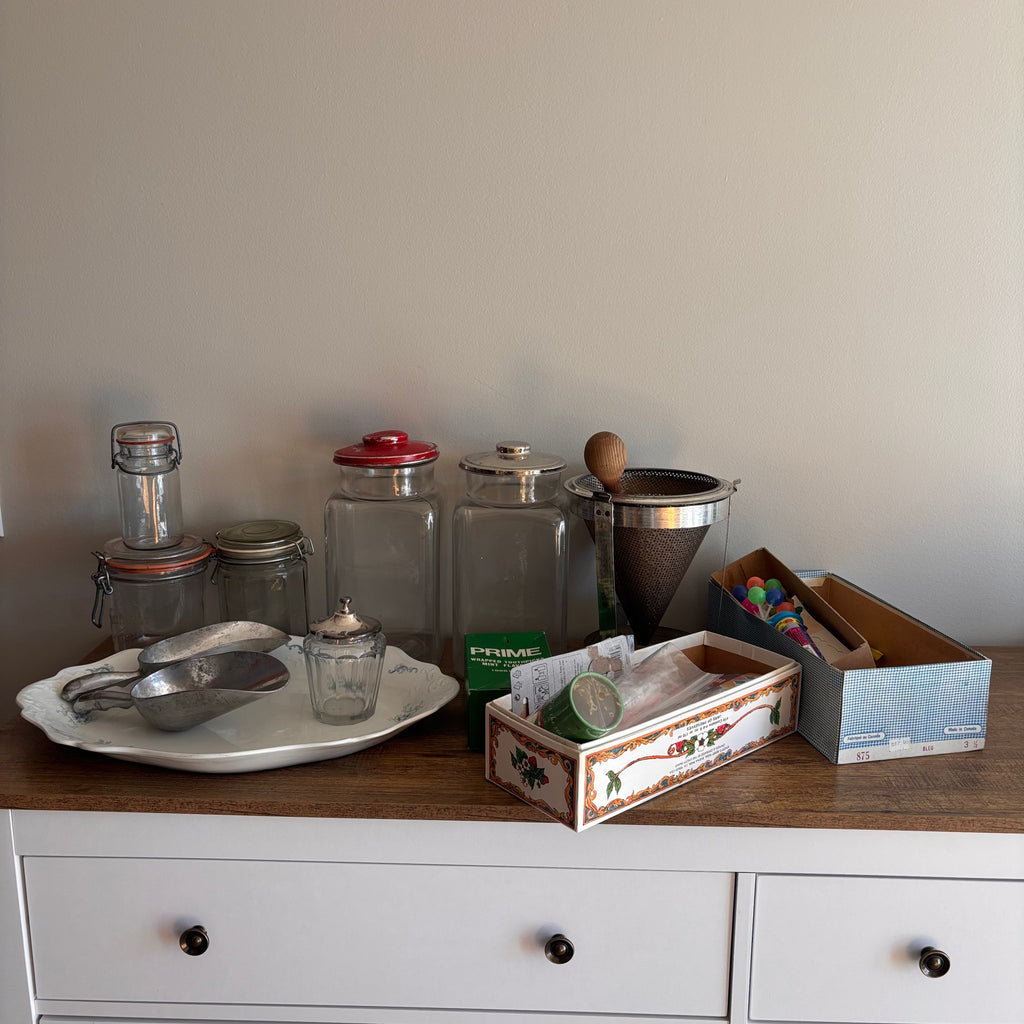 K386 Vintage Kitchen Grouping (glass jars and more)