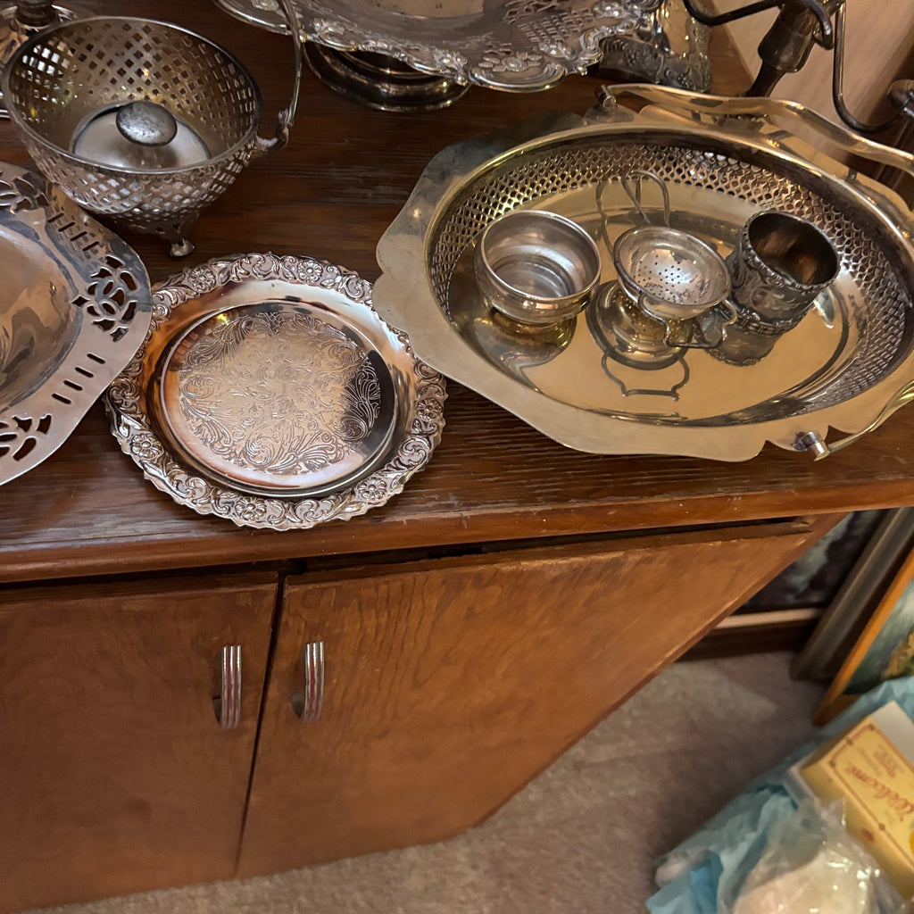 K397 Silver Plate Grouping (candelabras and more)