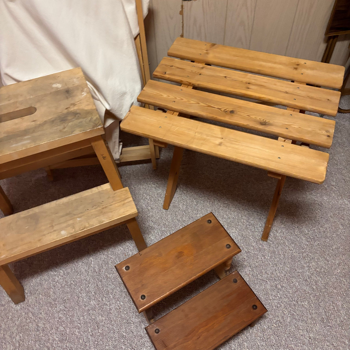 K503 Wooden Home Grouping (stools and more)