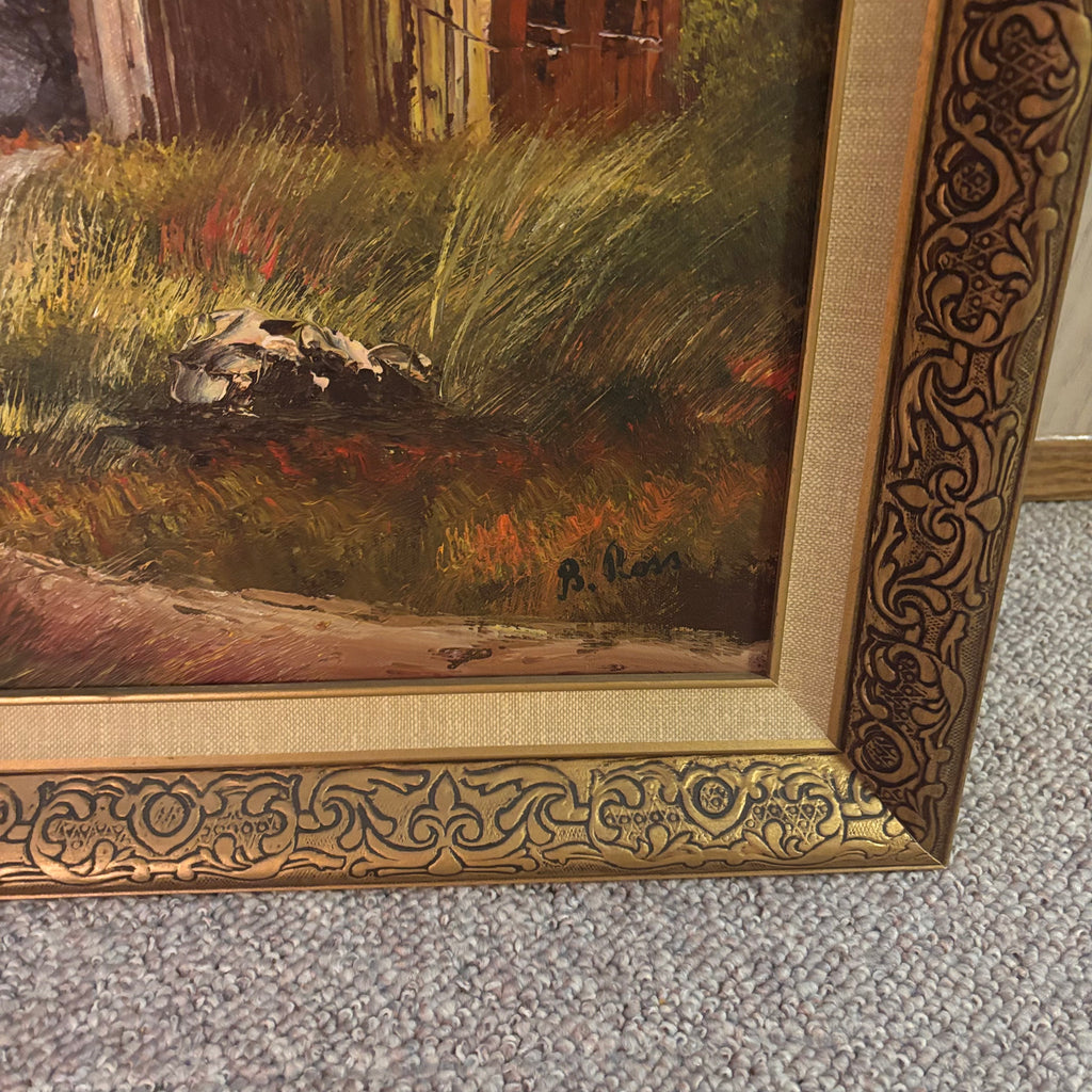 K509 Vintage framed painting (28" x 26")