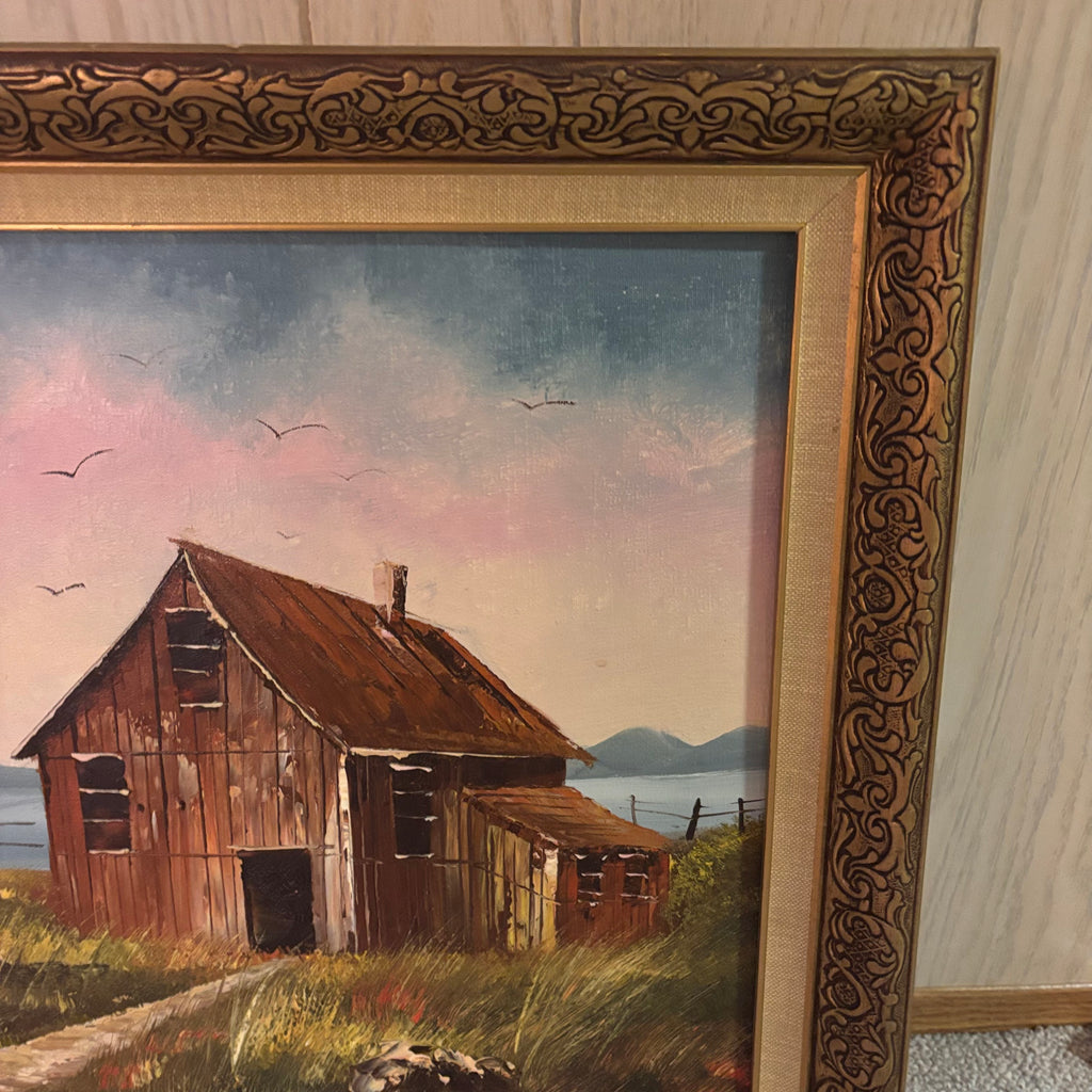 K509 Vintage framed painting (28" x 26")