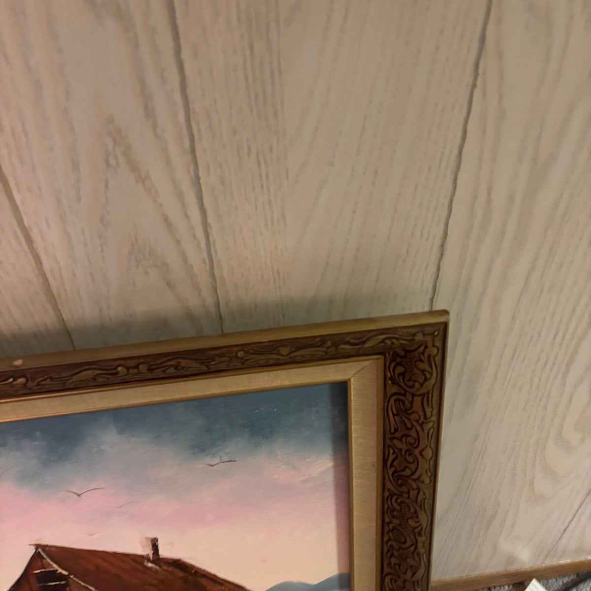 K509 Vintage framed painting (28" x 26")