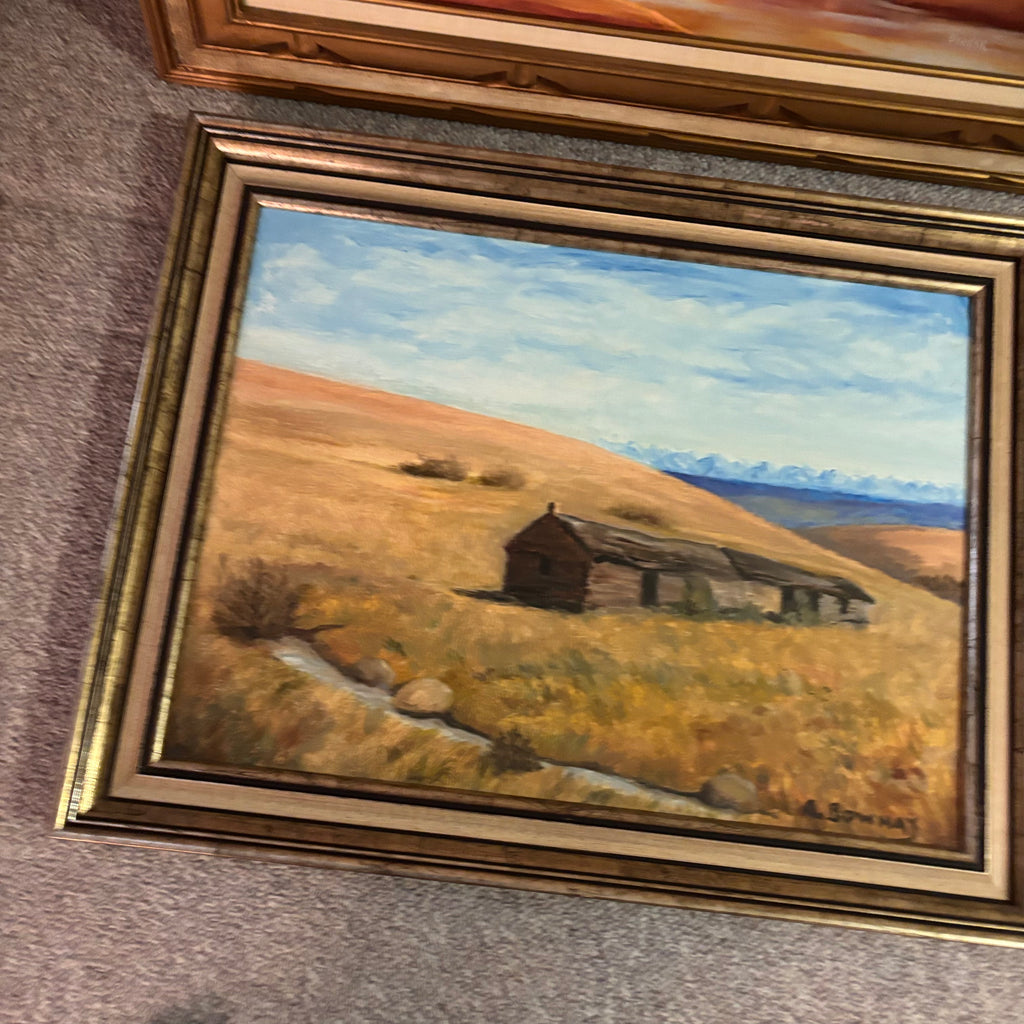 K510 Set of 2 vintage framed paintings