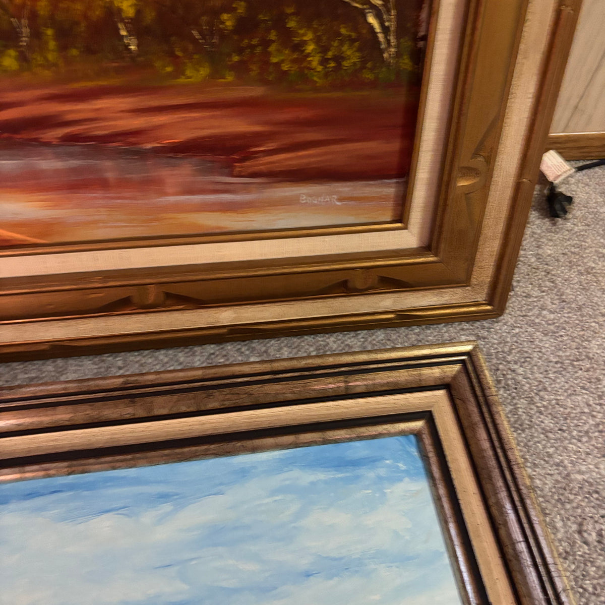 K510 Set of 2 vintage framed paintings