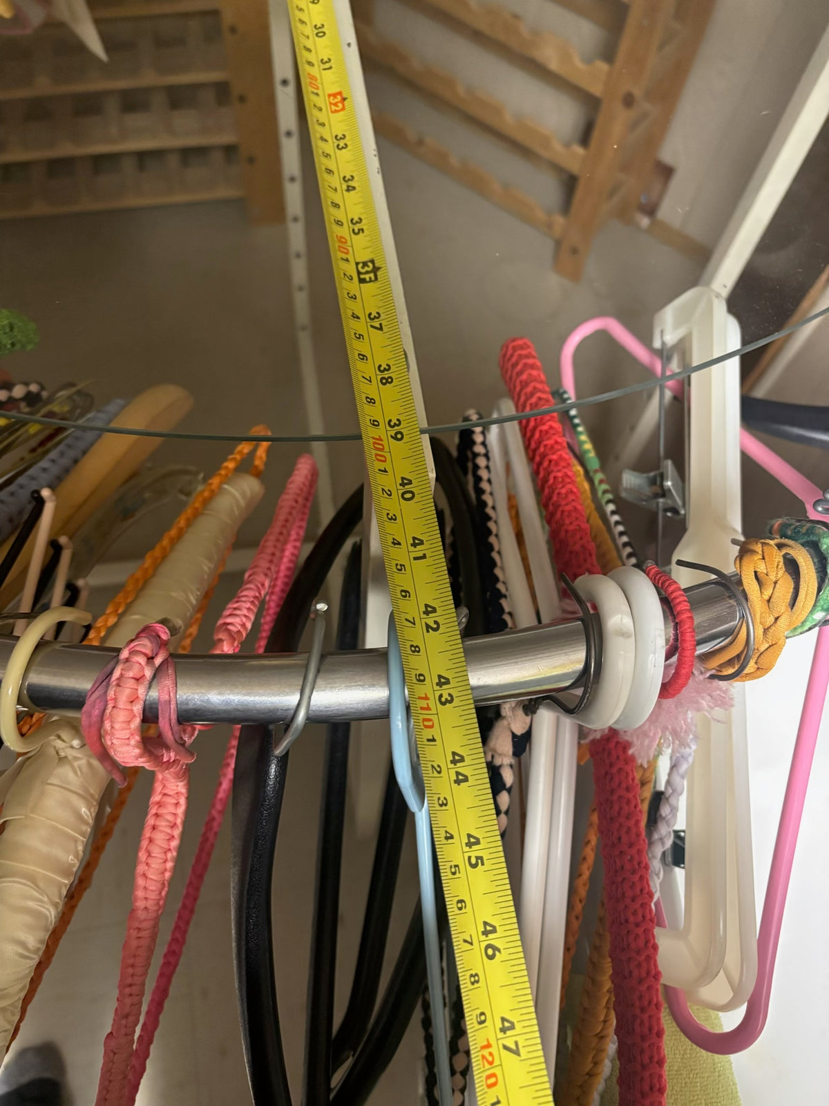 K525B Sears/Eatons/Bay clothing rack with hangers (do you recall hiding in these as a kid??)