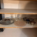 K513 Vintage Glass Grouping (depression glass plate and more)