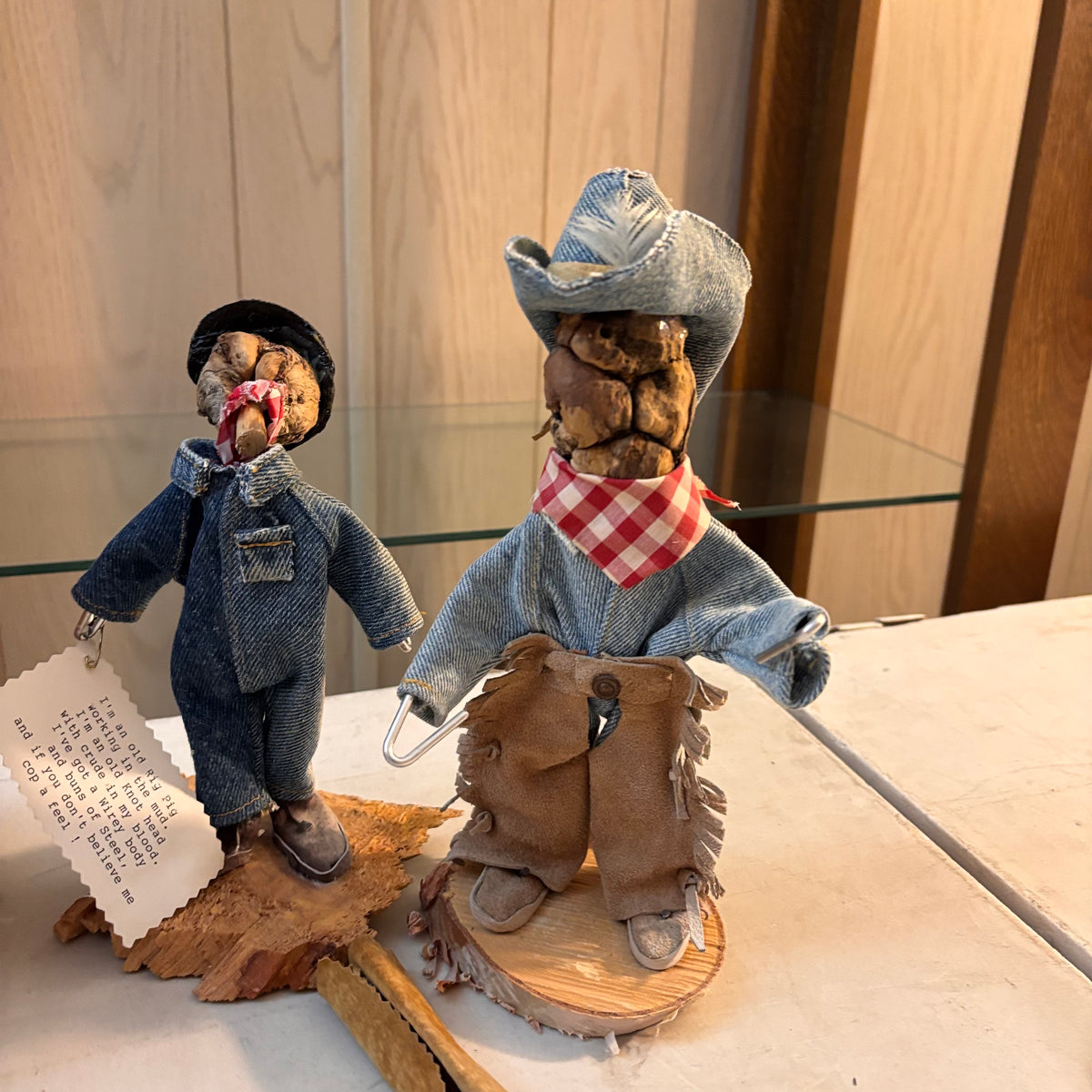 K519 Vintage Grouping (musical wooden windmill and apple art figures)