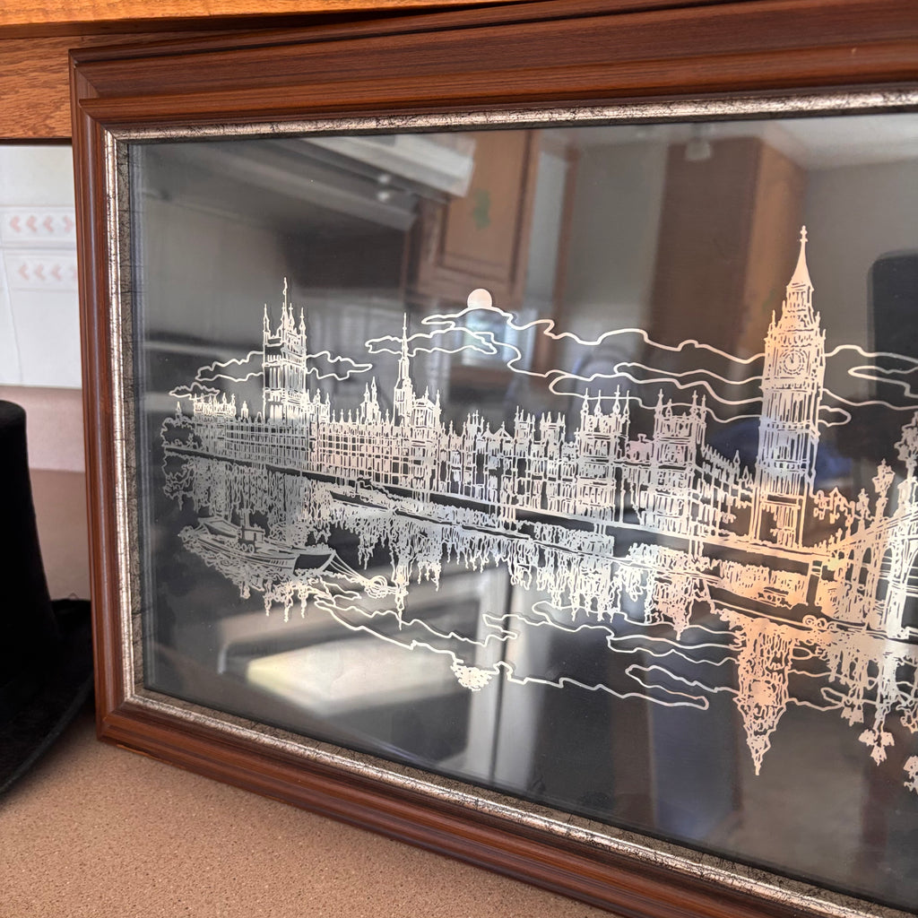 K529 Vintage Grouping (framed artwork and top hat)