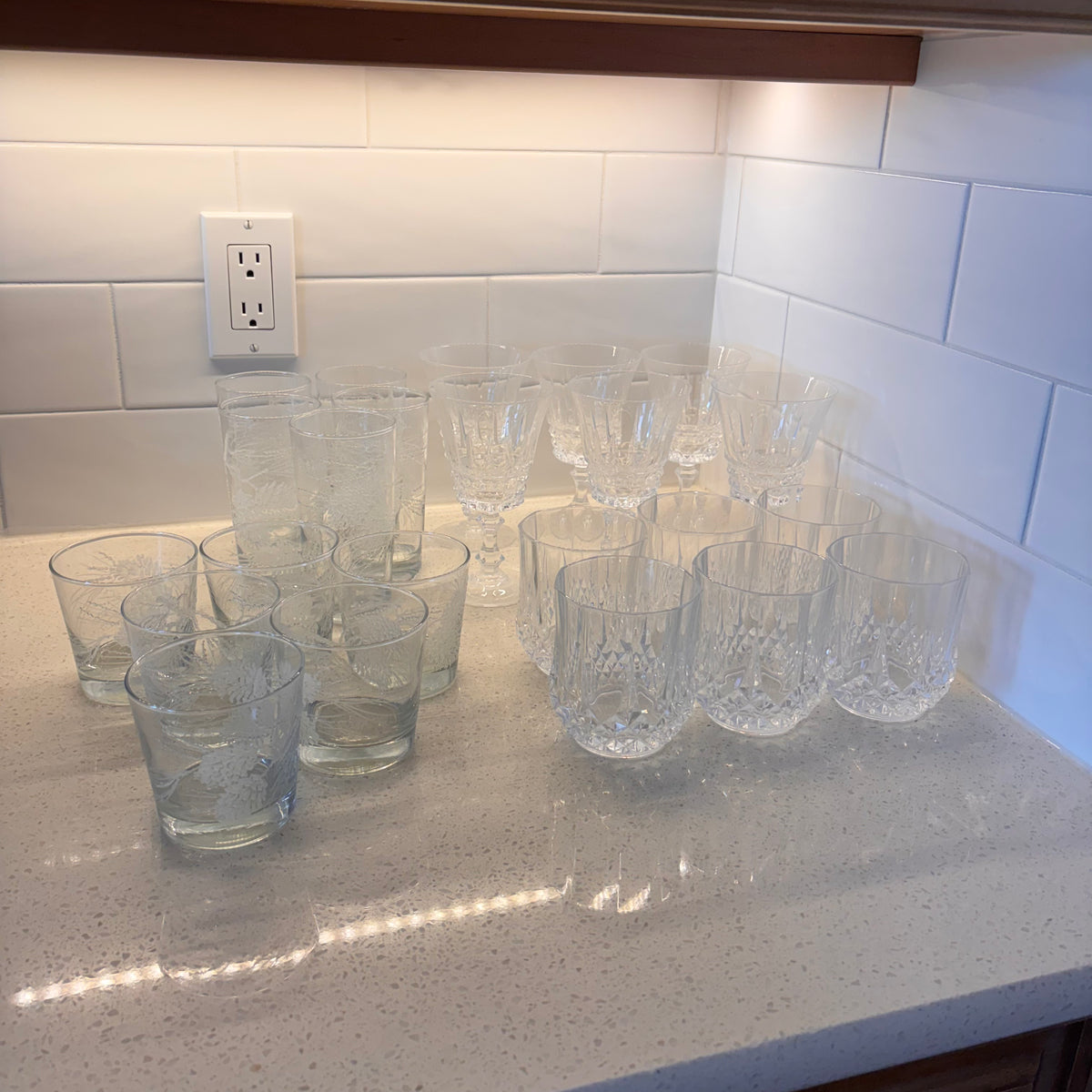 X205 Glassware Grouping (Crystal water glasses and more)