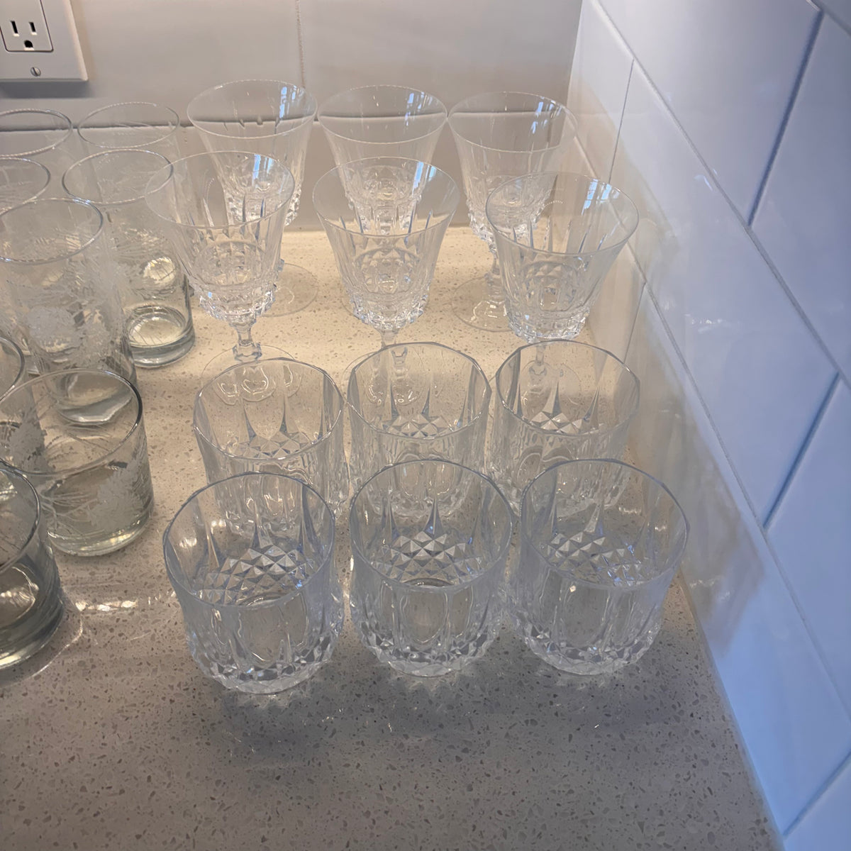 X205 Glassware Grouping (Crystal water glasses and more)