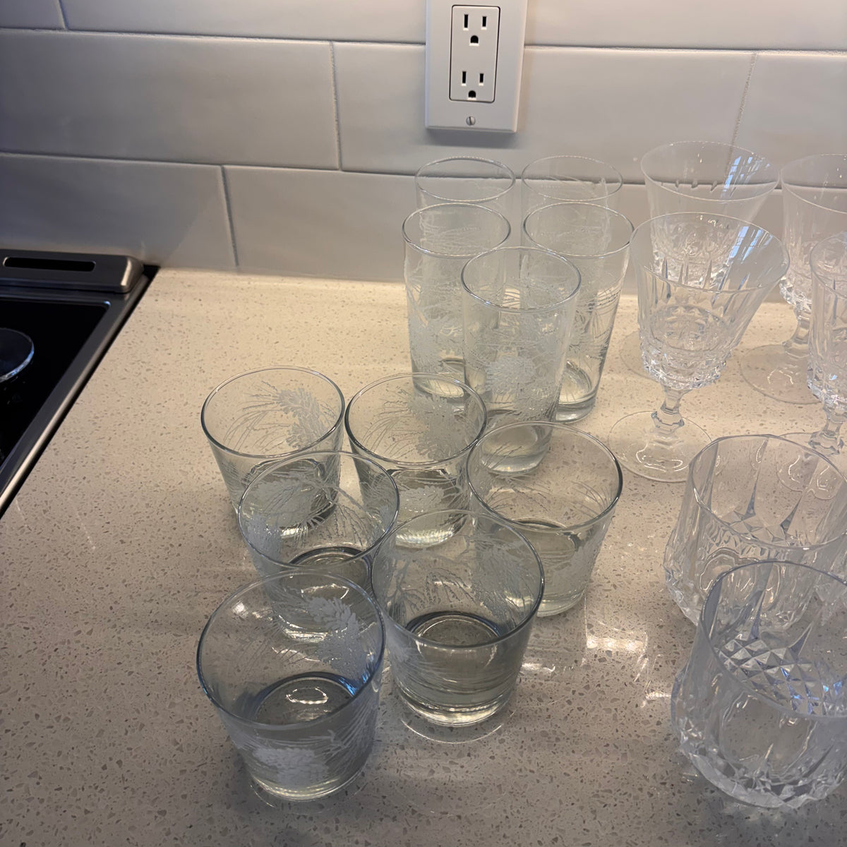 X205 Glassware Grouping (Crystal water glasses and more)