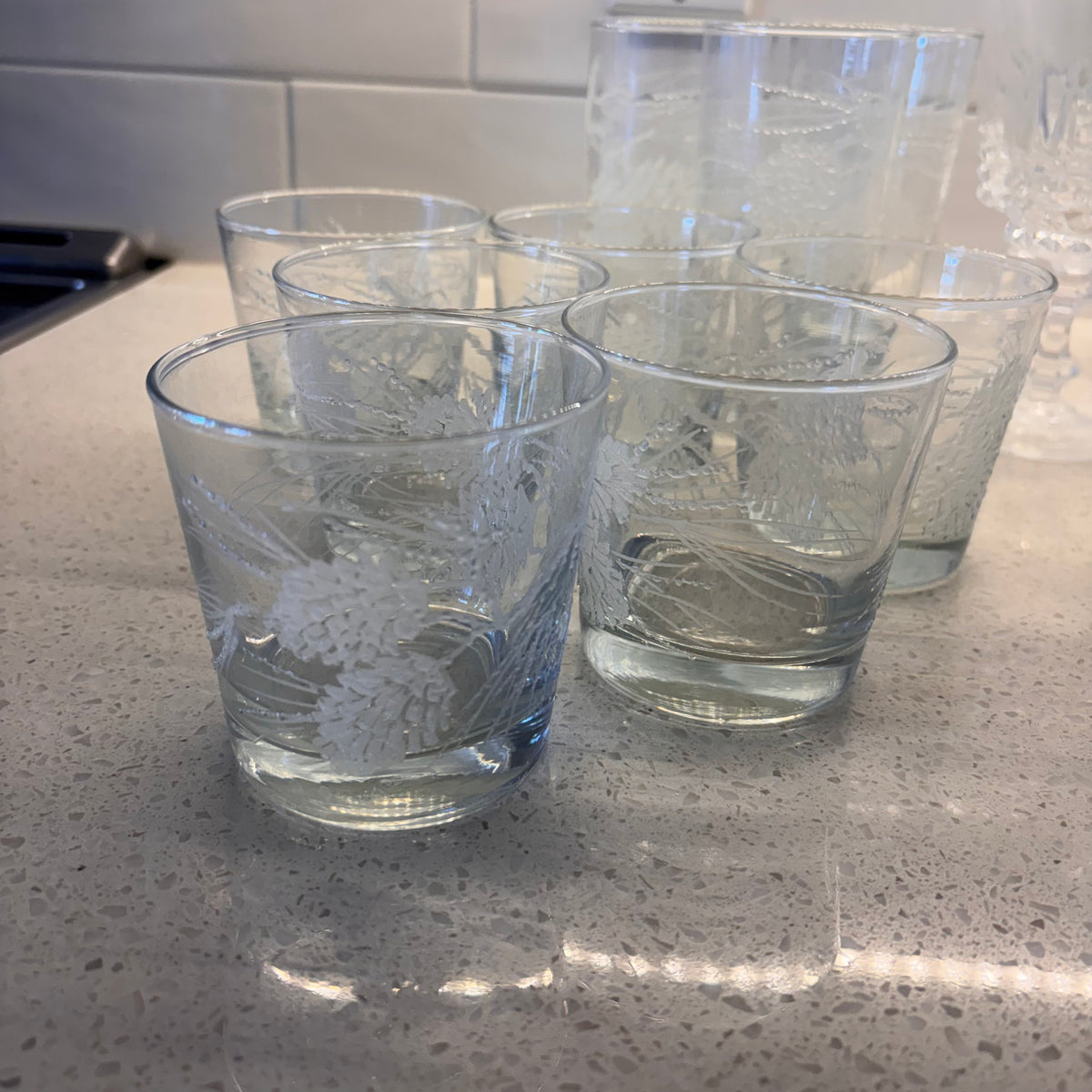 X205 Glassware Grouping (Crystal water glasses and more)
