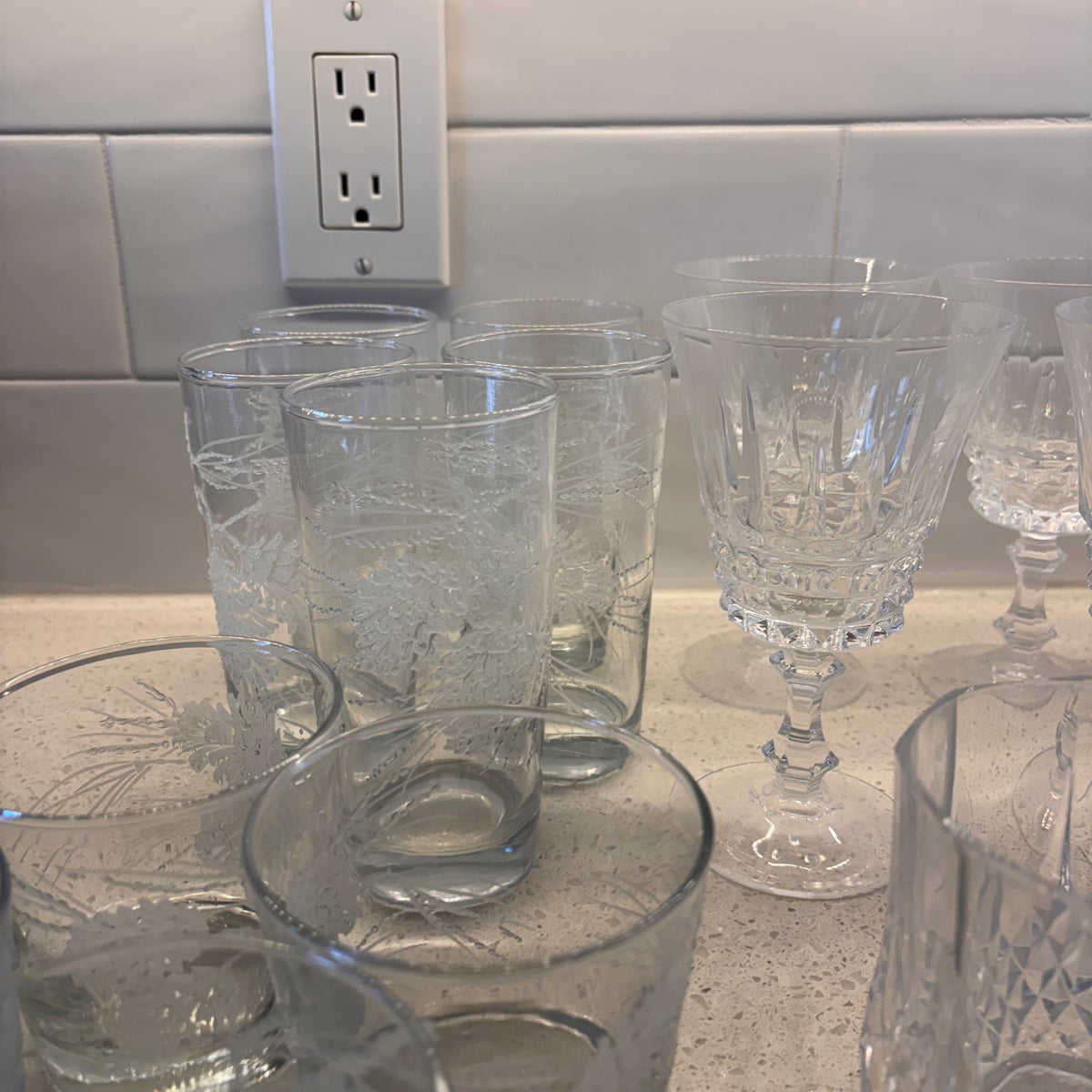X205 Glassware Grouping (Crystal water glasses and more)