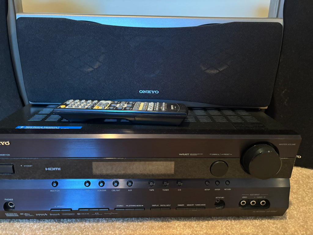 X108 Onkyo surround sound speaker set and Onkyo receiver