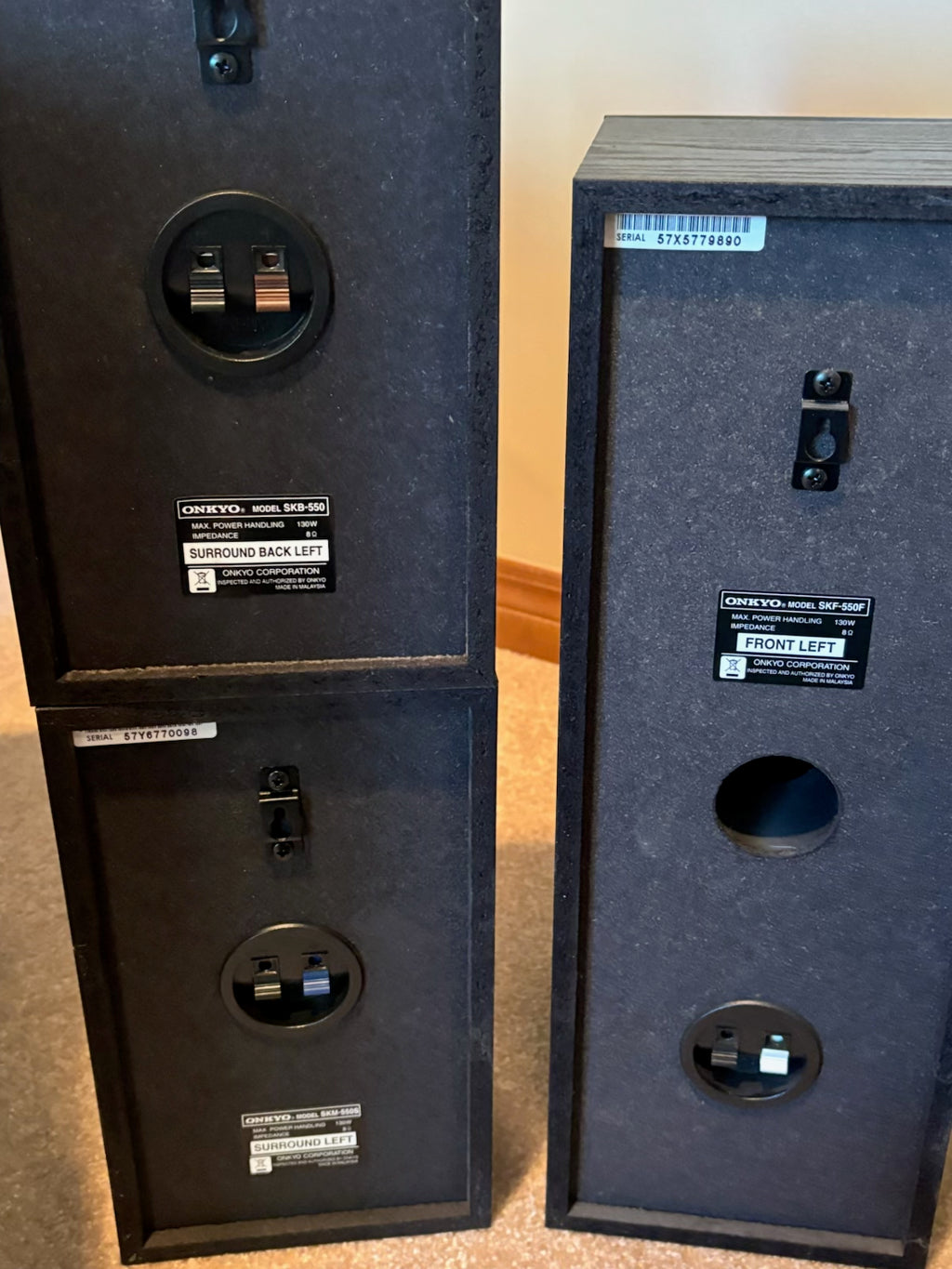 X108 Onkyo surround sound speaker set and Onkyo receiver