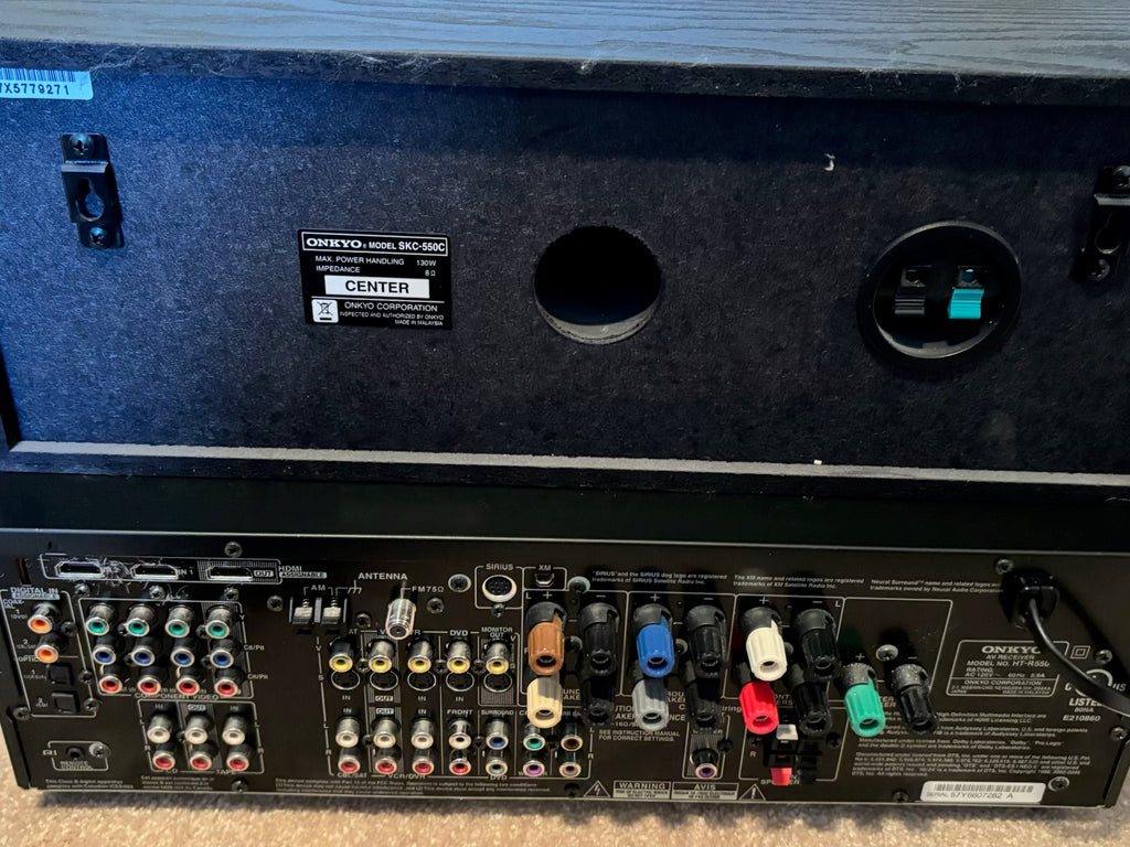 X108 Onkyo surround sound speaker set and Onkyo receiver