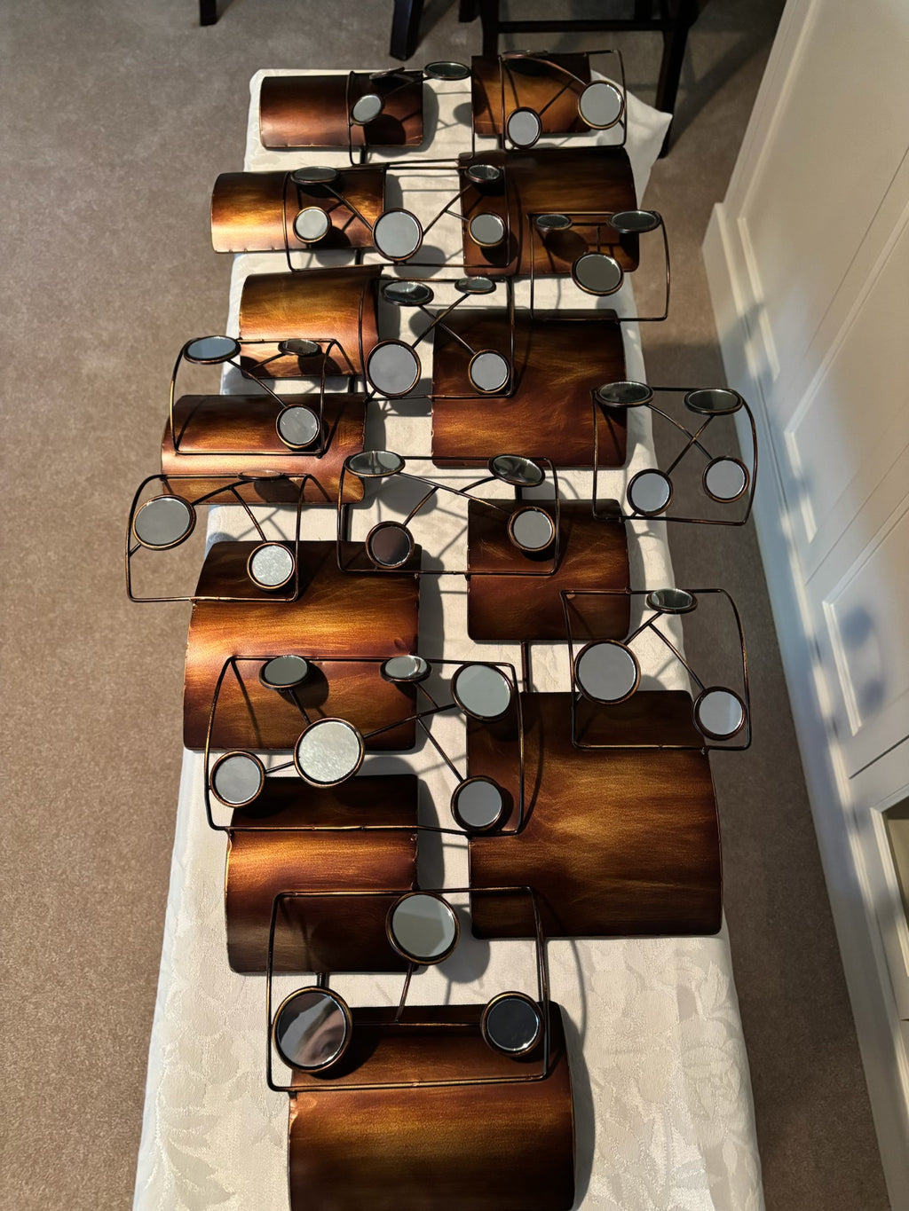 X113 Metal and glass wall hanging