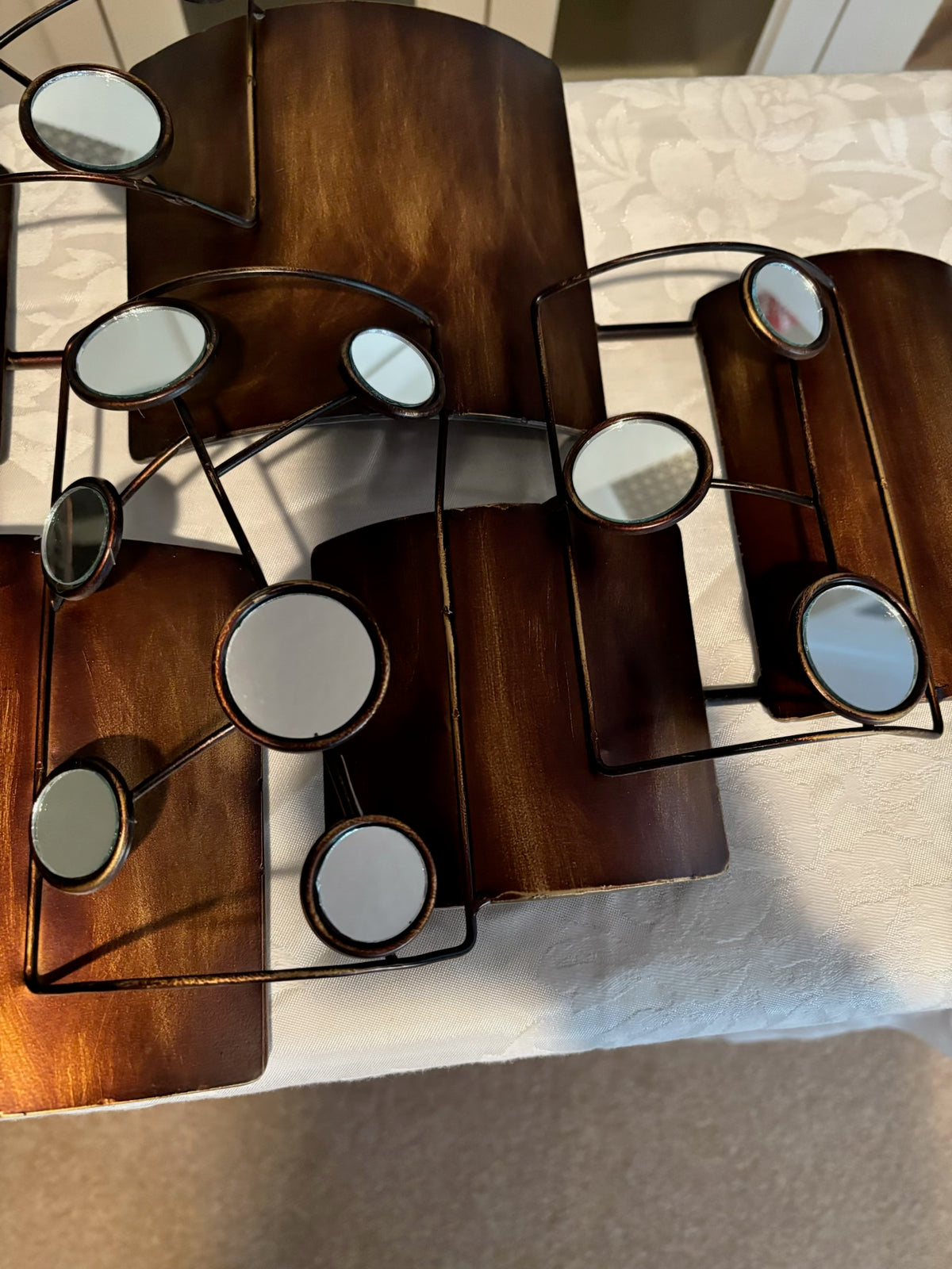 X113 Metal and glass wall hanging