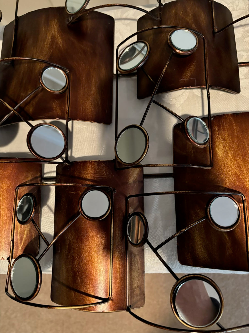 X113 Metal and glass wall hanging