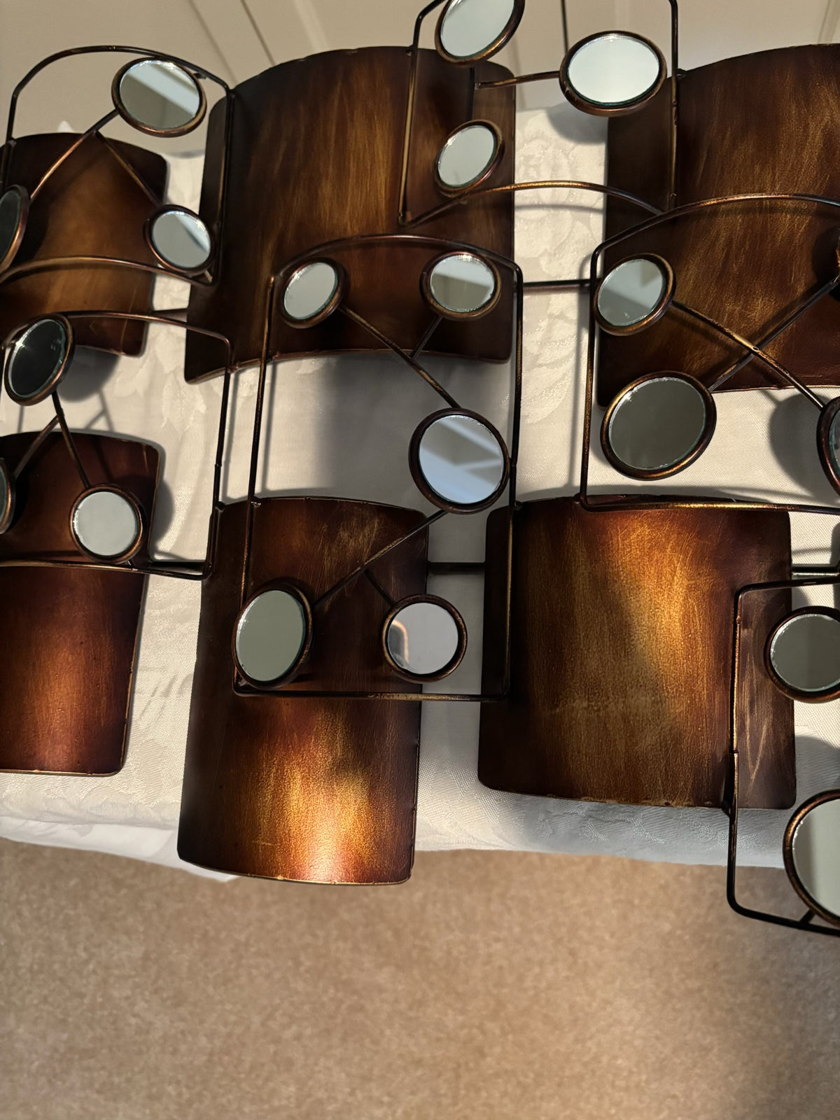 X113 Metal and glass wall hanging