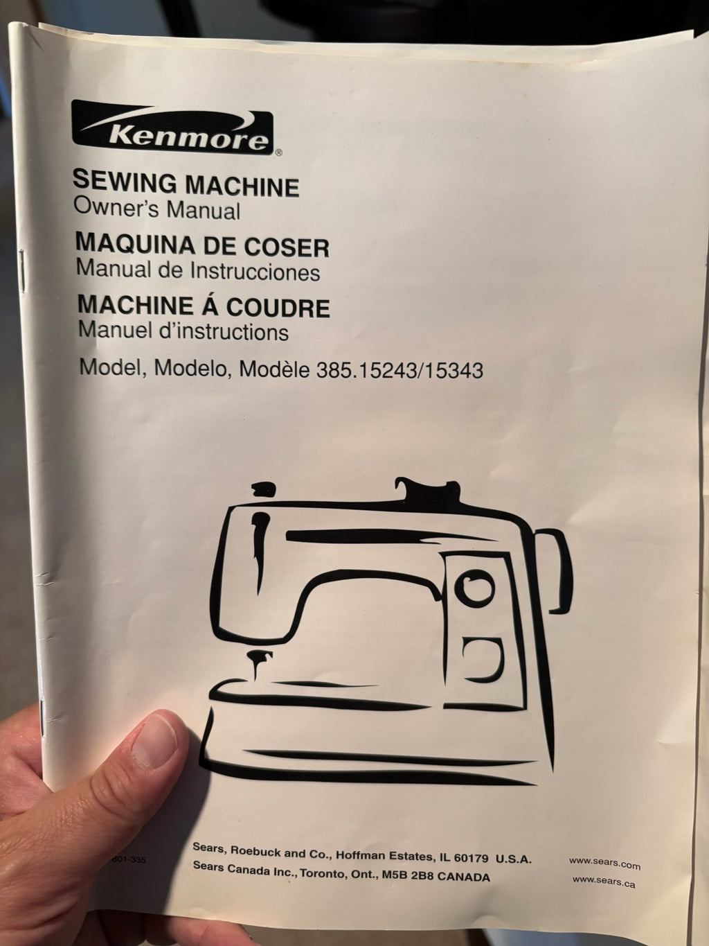 X114 Kenmore Sewing Machine with Carrying Case (table not included)
