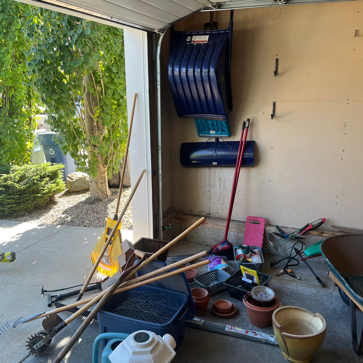 X306 Garage Grouping (fertilizer spreader and more)