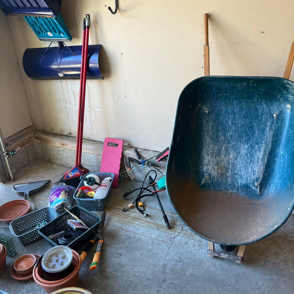 X306 Garage Grouping (fertilizer spreader and more)