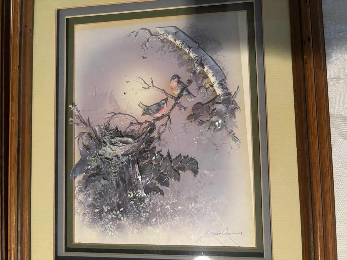 X120 Set of 2 vintage wood framed artworks