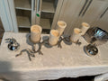 X129 Silver tones Decor Grouping (candle holder and more)