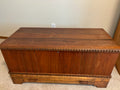 X130 Vintage wooden storage chest with mirrored lid (40" x 19" x 19")