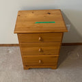 X132 Three drawer pine nightstand (20" x 16"x 26")