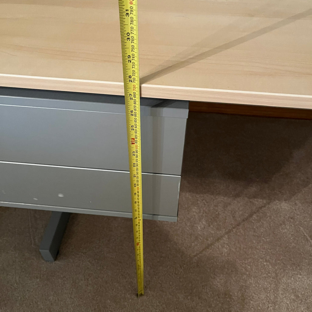 X160 Metal framed desk with wooden top and single drawer